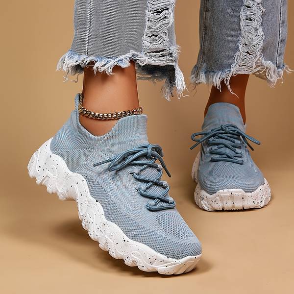 Elaris - Chaussures Type Chaussette en Bleu Clair