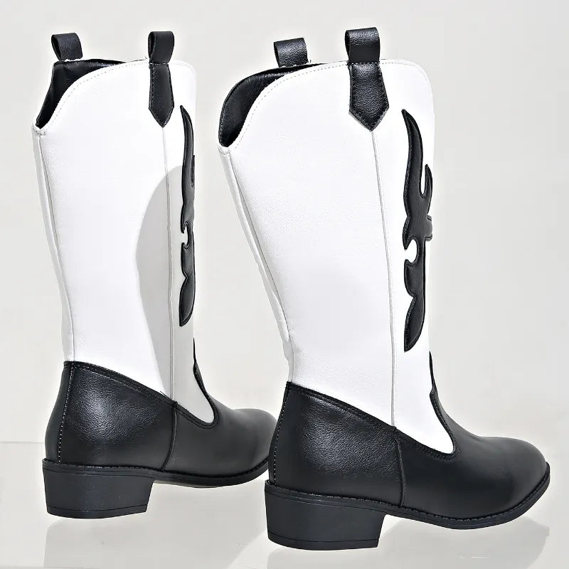 Nadine - Bottes de cow-boy noires et blanches